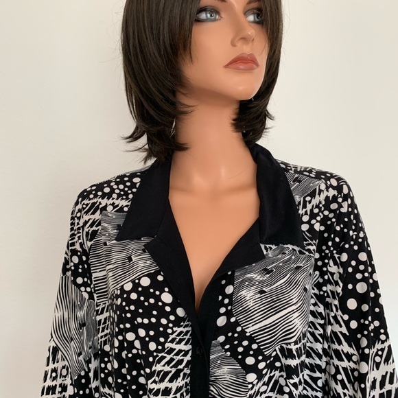 Venezia Plus Size 26/28 Tunic Shirt Designer BW - Picture 8 of 8